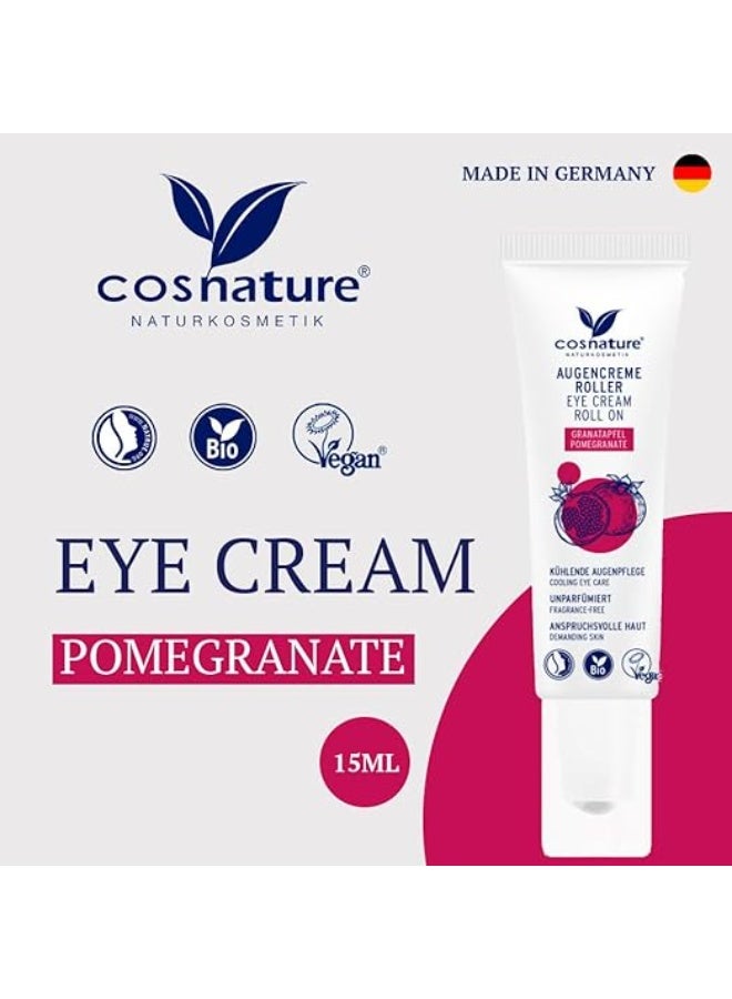 cosnature Pomegranate Eye Cream – Freshness & Comfort – Roll-On Applicator – 15 ML – Made in Germany - Image 4